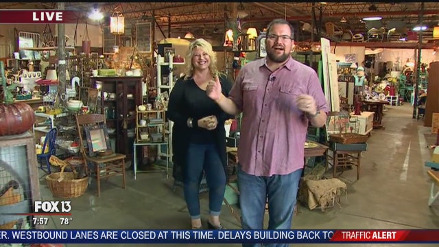 Charley shops at Picker Place Vintage Market in Ybor