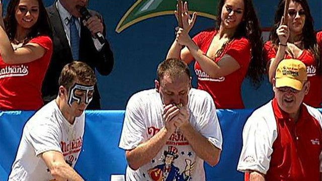Joey Chestnut sets record at Nathan's hot dog eating contest