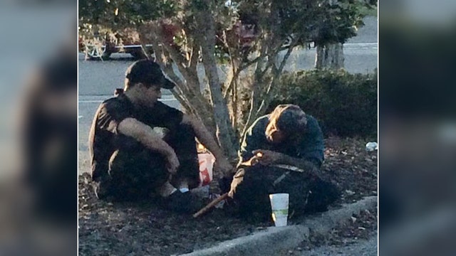 Chick-fil-A employee shares meal, words with homeless man