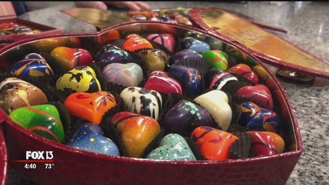 Chocolate hearts are works of art at William Dean Chocolates