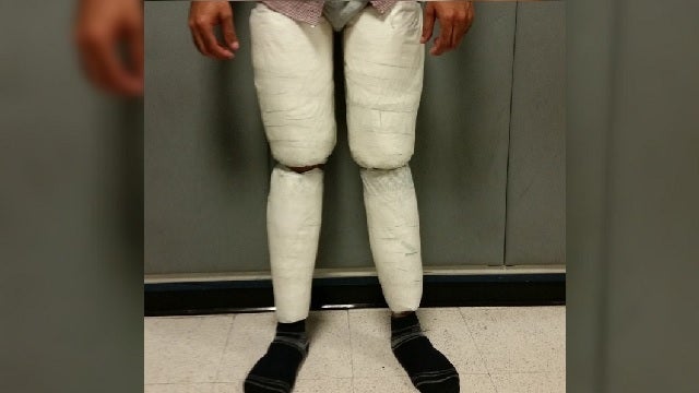 Man found with 10 lbs. of cocaine strapped to legs, police say