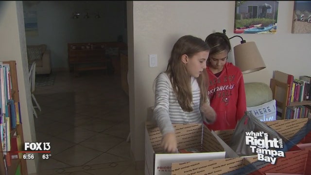 School children send care packages to troops