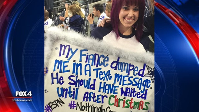 Cowboys fan dumped by fiance gets last laugh with viral sign