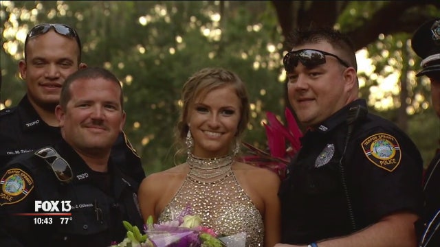 Tarpon Springs officers step in for fallen colleague's daughter on prom night