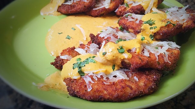 Good Day Gourmet: Eggplant with roasted red pepper puree