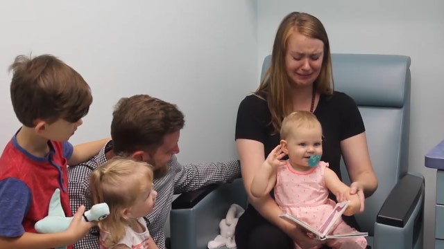 Heartwarming video shows toddler hearing for the first time