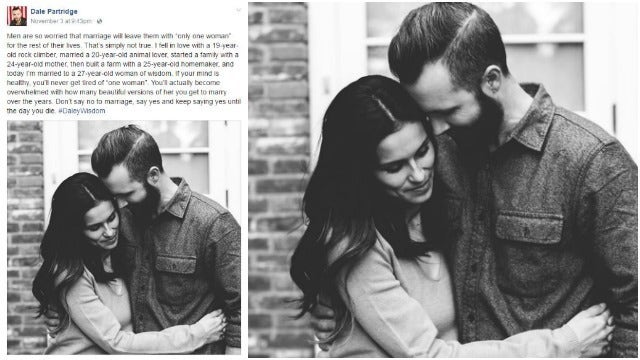 Husband shares heartfelt post about marriage, being with 'one woman'