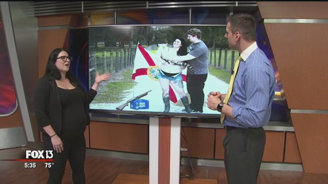 Florida woman credits sense of humor for viral 'Florida man' maternity photo