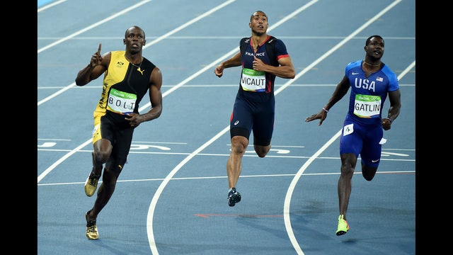 Bolt wins gold, Gatlin wins silver in Olympic 100