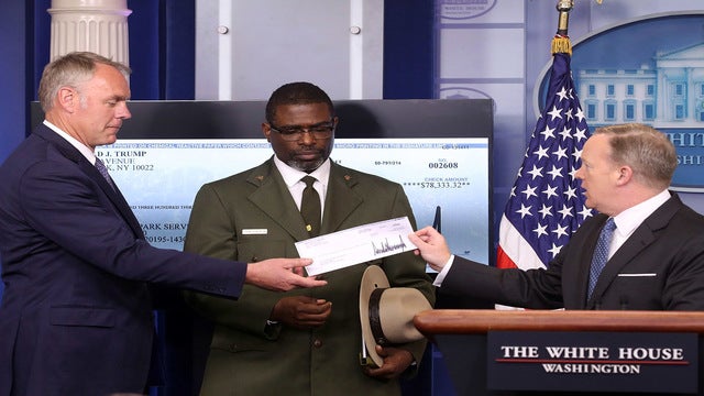 Trump donates first 3 months of salary to National Park Service