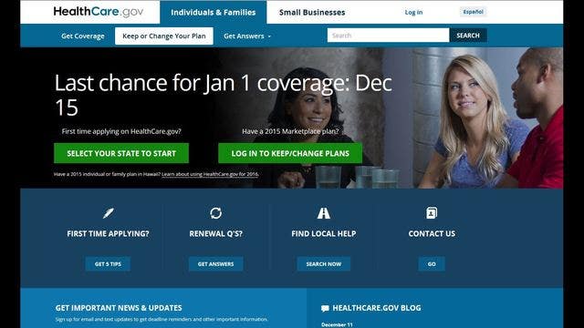 2016 deadline for enrollment in health insurance through healthcare.gov