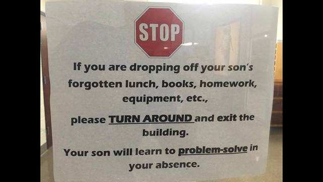 High school's viral sign turns away parents