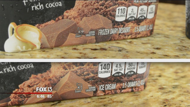 'Frozen Dairy Dessert' vs. ice cream