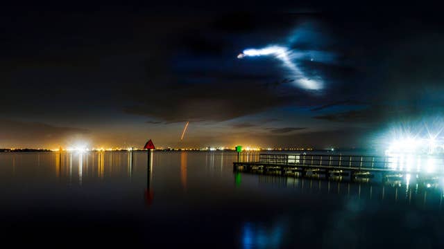 Predawn launch leaves sky aglow