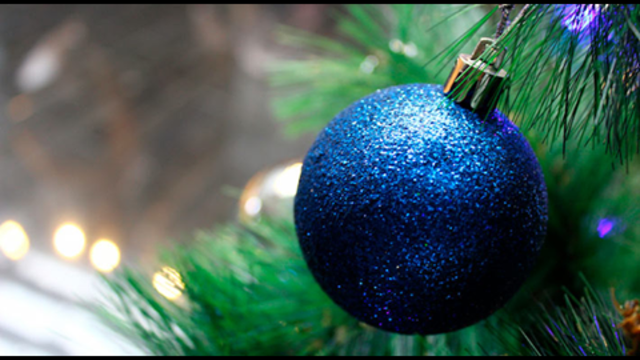 Police Department hangs a blue ornament in honor of those killed in the line of duty