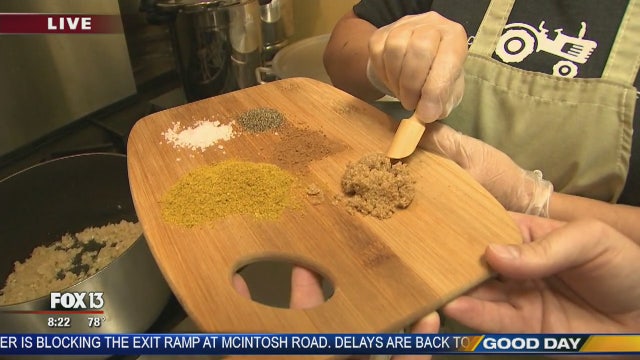 Making meat pies at Wheatfields Cafe Bakery