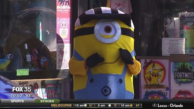 Blind and handicapped man in minion costume attacked