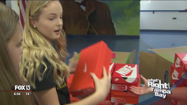 Middle-schooler donates 150 pairs of shoes to younger students