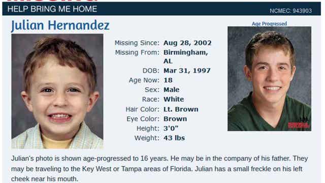 Boy abducted 13 years ago found safe