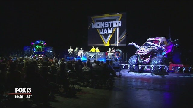 Monster Jam trucks on display for up-close preview