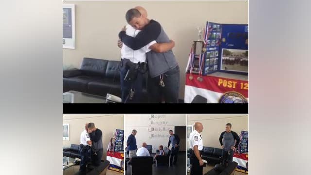 Officer reunites with man he saved from drowning almost 20 years ago