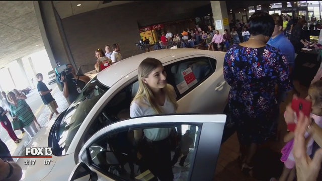 Perfect attendance helps high school senior unlock the doors to a free car