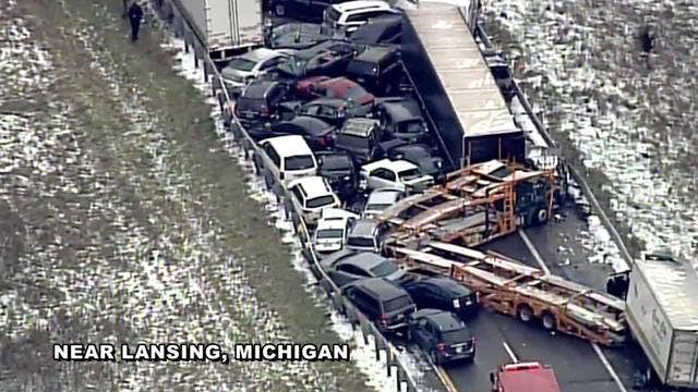 Snow causes deadly pileups on MI, PA, OH interstates