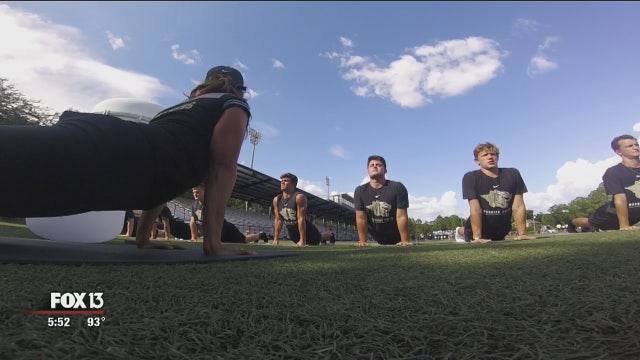 Yoga coach helps Plant High football players achieve their best selves