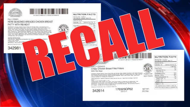Nearly a million pounds of breaded chicken products recalled