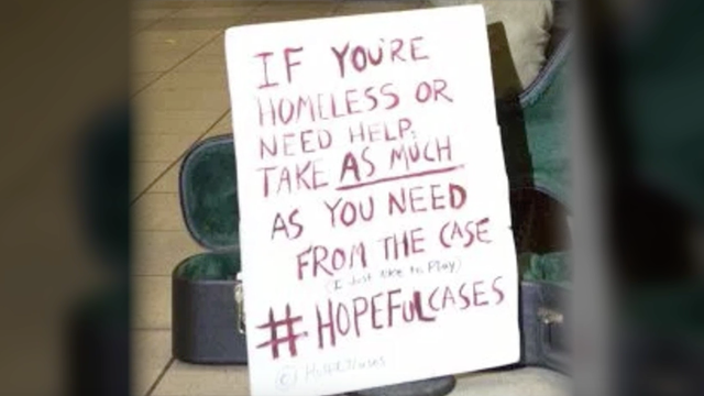 New York subway musician gives every dollar he makes to the homeless