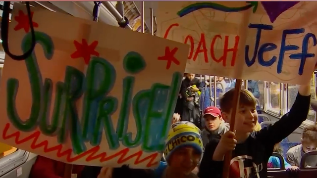 Students use day off to surprise beloved mentor at work