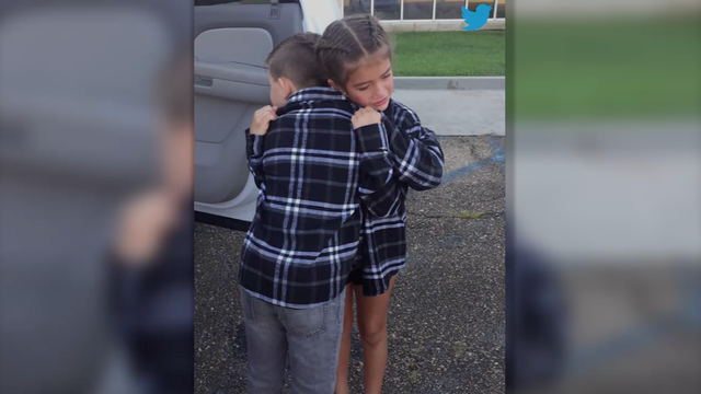 Hearts melt as 9-year-old "couple" says goodbye