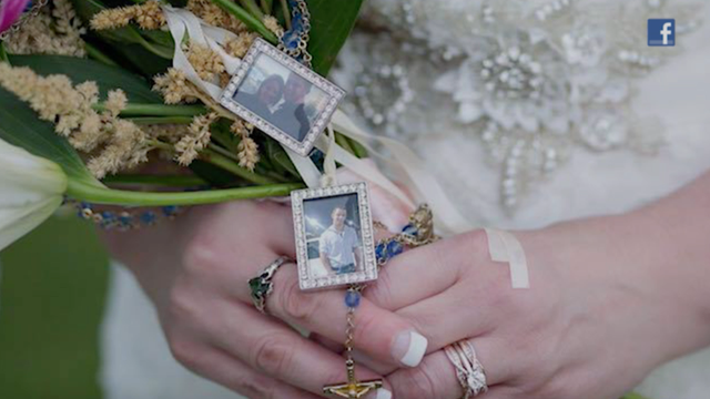 Bride hears late son's heart after meeting organ recipient