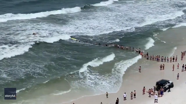Human chain forms to rescue couple from rip current in Florida panhandle