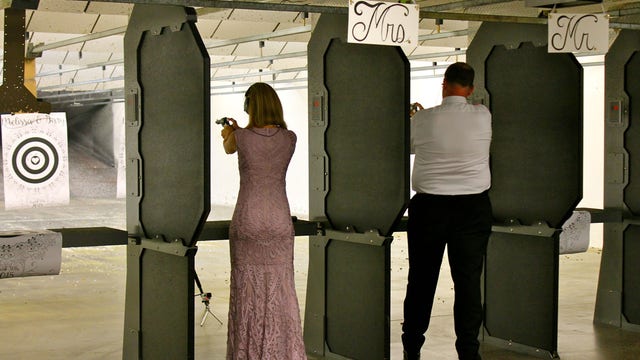 Couple says 'I do' -- with a bang