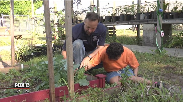 Special needs student learn farming at Lavoy Exceptional Center