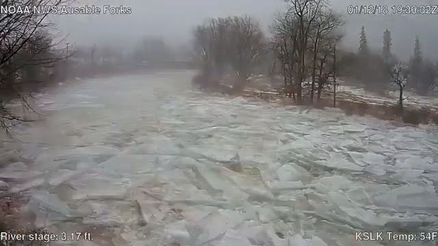 Watch: Ice jam flows down New York river