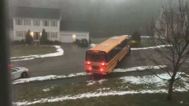 Video: Bus carrying students slides down icy Mass. street
