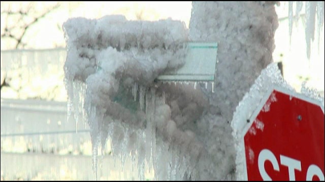 Water main break buries neighborhood in ice