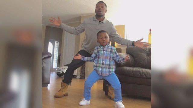 Adorable father-son dance duo create videos to inspire other dads