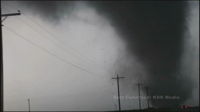 WATCH: Tornado destroys building in Kansas