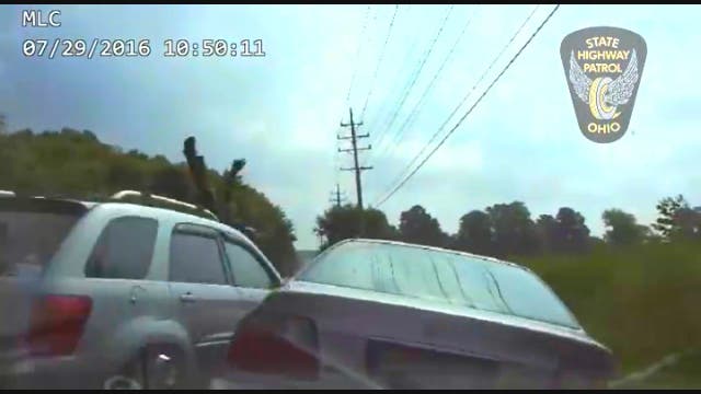WATCH: Ohio trooper hit by car