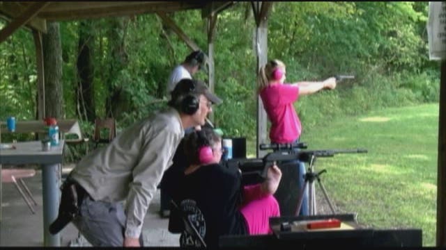 Woman born without arms uses foot to shoot rifle