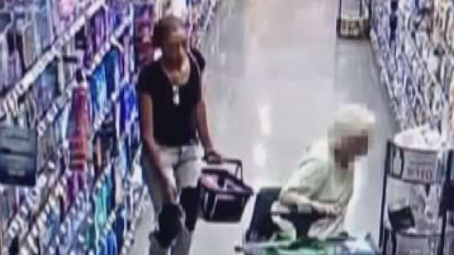 VIDEO: Suspect walks off with elderly shopper's purse