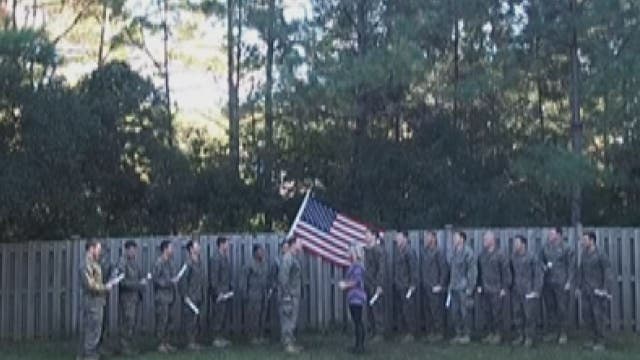 Navy widow learns gender of their baby with help of fellow Marines