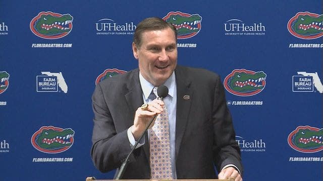 New Florida coach Dan Mullen arrives with smile, title ring