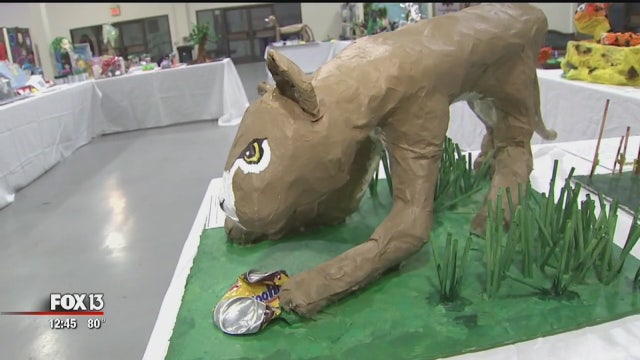 Hillsborough students create art with recycled materials