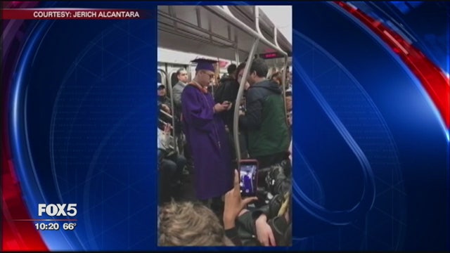 Hunter student stuck on subway misses commencement, 'graduates' on train