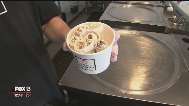 Sweet Charlie's serves ice cream by the roll