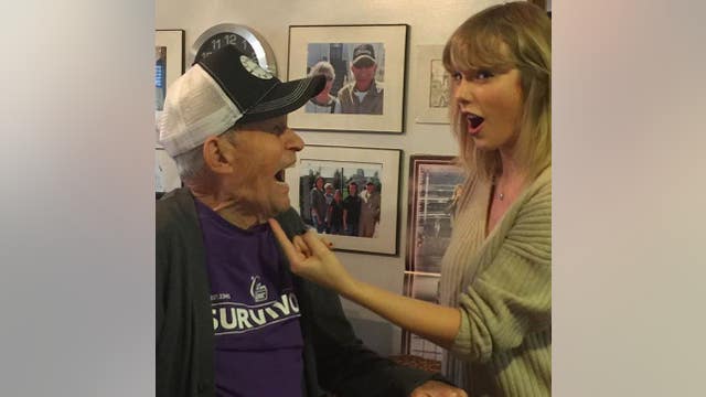 Taylor Swift surprises WWII vet fan at family Christmas party